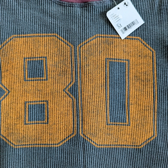 Free People Burgundy and Gold Long Sleeve Tee - Picture 5 of 5